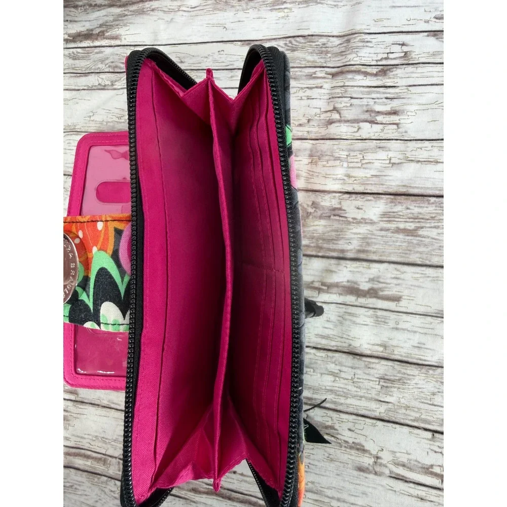 Vera Bradley Retired Ziggy Zinnia Pattern Purse & Turnlock Matching Wallet Set
